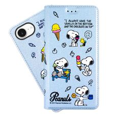 免運【SNOOPY/史努比】iPhone 16e 彩繪可站立皮套(最愛冰淇淋)