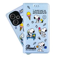 【SNOOPY/史努比】紅米Note 13 Pro+ 5G 彩繪可站立皮套(最愛冰淇淋)