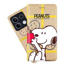 【SNOOPY/史努比】紅米Note 13 5G 彩繪可站立皮套(吃餅乾)