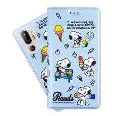 【SNOOPY/史努比】HTC U24 Pro 彩繪可站立皮套(最愛冰淇淋)