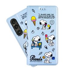 【SNOOPY/史努比】Sony Xperia 1 VI (六代) 彩繪可站立皮套(最愛冰淇淋)