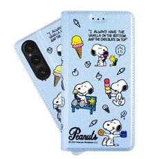 【SNOOPY/史努比】Sony Xperia 1 V (6.5吋) 彩繪可站立皮套(最愛冰淇淋)