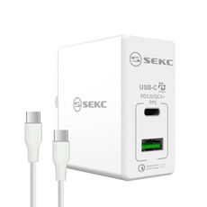 【日本SEKC】30W PD3+QC4+全兼容極速充電器/筆電可充(贈雙頭Type-C線)