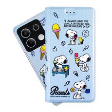 【SNOOPY/史努比】紅米Note 13 5G 彩繪可站立皮套(最愛冰淇淋)