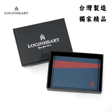 【LOGINHEART】免取卡正面感應卡夾 海軍藍紅 可客製 各類卡片 直接感應不受其他卡片干擾