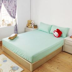 【台灣製造】100%純棉-素色薄床包枕套組_單人加大3.5尺(5款花色)