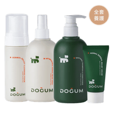 【DOGUM】全方位找養護健康光彩皮毛（辣木乾洗慕斯、厚掌嫩足霜、除臭噴霧、潔凈洗毛精各1入）