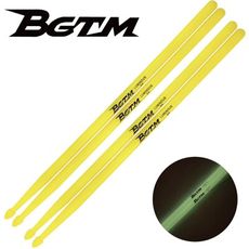 BGTM嚴選 D-1夜光鼓棒 Luminous 5A尼龍鼓棒2雙入-黃色/夜光鼓棒/原廠公司貨