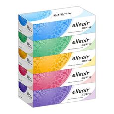 【日本大王】elleair 柔膚盒裝面紙 (180抽x5盒)