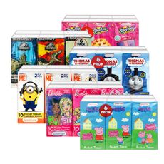 Thomas&Friends/Minions/Peppapig/SHOPKINS紙手帕(6包/組)