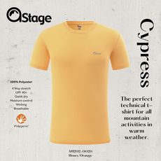 【AStage】Cypress T-Shirt 透氣快乾短袖排汗衣 男 蜂蜜橘｜銀離子運動上衣