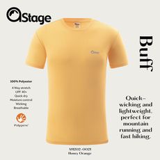 【AStage】Buff T-Shirt 透氣快乾短袖排汗衣 男 蜂蜜橘｜銀離子機能運動上衣