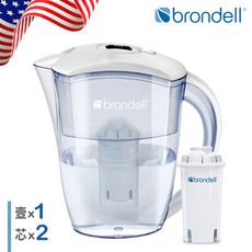 【Brondell】美國邦特爾 H2O+ 純淨濾水壺 （白）＋八周長效濾芯（2入）