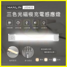 HANLIN-LED633 三色調光磁吸人體感應燈 USB充電移動式緊急照明燈手電筒 懸掛進門小夜燈
