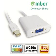 【amber】mini DisplayPort/mini DP轉VGA訊號轉換器/線材