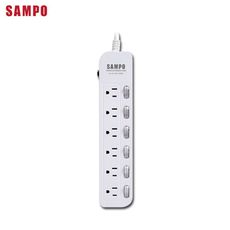 電器妙妙屋-【SAMPO 聲寶】六開六插電源延長線-9尺(EL-W66R9)