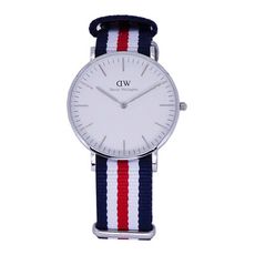DW  經典中的珍貴收藏時尚優質腕錶-帆布+銀殼/36mm-DW00100051