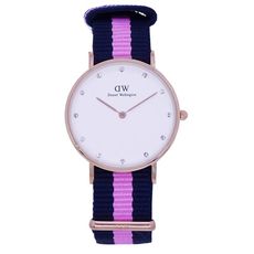 DW  經典中的珍貴收藏時尚優質腕錶-帆布+金殼/34mm-0952DW