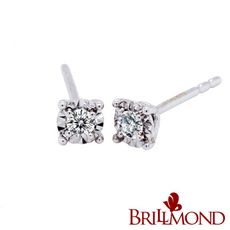 【BRILLMOND】鑽石耳環10分18K金璀璨光芒(18K白金台+針)