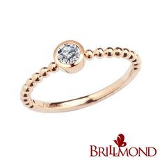 【BRILLMOND】風采18K玫瑰金美鑽戒(10分18K金台)