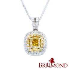 【BRILLMOND】皇彩一克拉黃彩鑽墜(Fancy Light Yellow 18K金台)