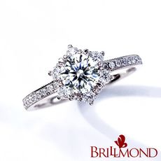 【BRILLMOND】 GIA 50分D/SI2 PT950鉑金 雪花鑽戒