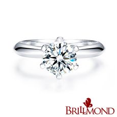 【BRILLMOND】GIA 50分D/VS2 PT950鉑金經典六爪鑲鑽戒