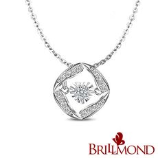 【BRILLMOND】18K金靈動生命之光鑽墜(18K白金台+18K白金鍊)