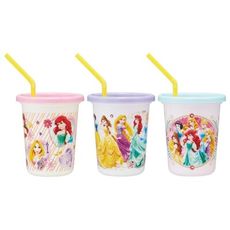 迪士尼 Disney 公主系列 3入塑膠吸管杯(SIH3ST/320ML) 日本製