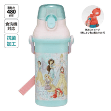 迪士尼 Disney 公主系列 AG抗菌塑膠彈蓋直飲水壺(PSB5SANAG/480ML) 日本製