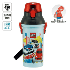 Skater 小汽車 TOMICA AG抗菌塑膠彈蓋直飲水壺(PSB5SANAG/480ML)日本製