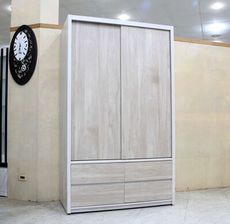 【歐風別館】春風白梣色+梧桐雙色四尺衣櫃【基隆至台中免運費】
