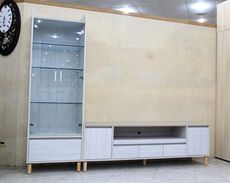 【歐風別館】珊朵拉八尺洗白色L型電視櫃