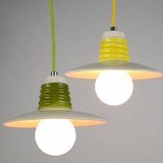 18PARK-亨瓷吊燈-21cm(黃)-含燈泡組合(5W*1)