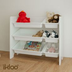 【ikloo】純白兒童玩具組合收納置物架 (兒童玩具 收納架 分層 書櫃 書架 收納櫃)BN176