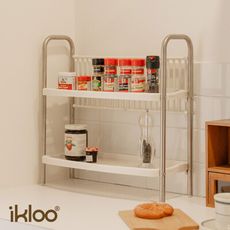 【ikloo】不鏽鋼廚房瓶罐架(附檔片) KSF08