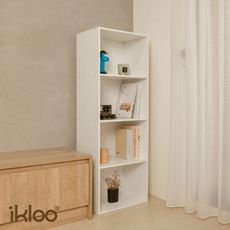 【ikloo】玩色木質四層櫃/書櫃(三色)BCF33