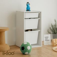 【ikloo】純白兒童玩具三層抽屜式置物架(兒童玩具 收納架 分層 書櫃 書架 收納櫃)BN177