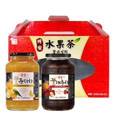 【韓味不二】花泉蜂蜜傳統禮盒(柚子/蘋果/檸檬/紅棗/薑母)1kgx2 送禮推薦