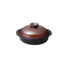 【日本佐治陶器】日本製菊花系列飴釉陶鍋/湯鍋850ML-6號