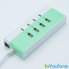 【Youfone】USB智慧充電座(蘋果綠)