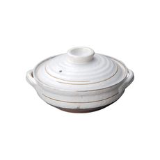 【日本佐治陶器】日本製粉引款陶鍋/湯鍋3500ML-10號