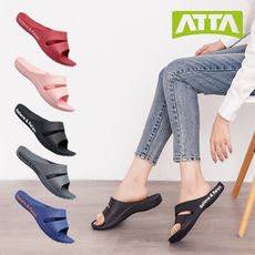 【ATTA】足底均壓 簡約休閒雙帶室外拖鞋(5色)