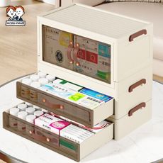 16L文藻桌上型置物架-1雙開+2抽(1組)
