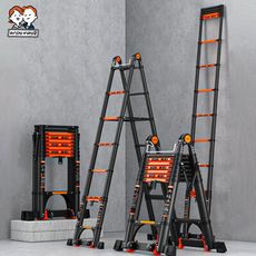 直梯2.3米  穩步多功能鋁合金加厚伸縮梯(六階梯/摺疊梯/防滑梯/梯子/家用梯/室內梯/人字梯)