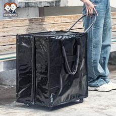 115L 布丹附輪超大容量手提防水折疊購物車_加蓋特大款(收納袋 旅行袋 收納包 買菜車)