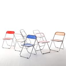 簡約清透折疊椅 水晶透明椅 壓克力椅 ins風椅子 塑膠椅 【 Y11465】HappyLife
