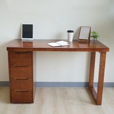 全實木抽屜櫃書桌120cm 電腦桌 辦公桌 書桌 實木家具【Y11111】快樂生活網