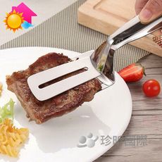 【溫度】304不鏽鋼食品夾(1入)(長約26cmx底寬約7.4cmx上寬約4.3cm)食品夾/麵包夾