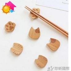 【溫度】貓咪造型櫸木筷架(1入)(約長4x寬3、4x高1cm)~3款可選/筷托/筷子架/創意餐具